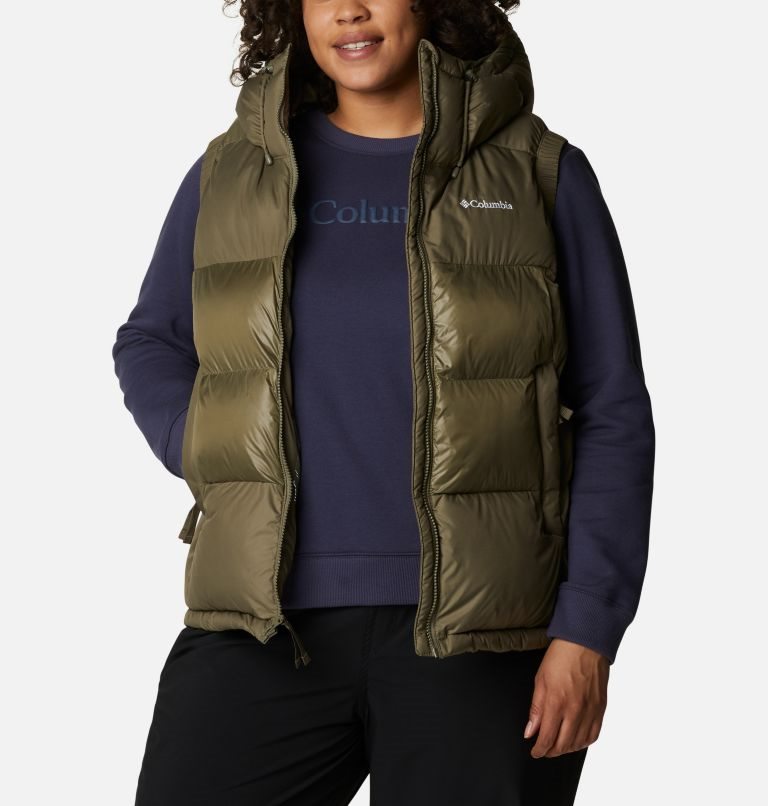 Women's Columbia Pike Lake II Insulated Vests Olive | Plus Size CA-QL361